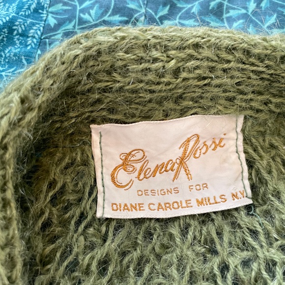 Elena Rossi Designs for Diane Carole Mills NY Vintage Green Cardigan Size Medium - Picture 2 of 11